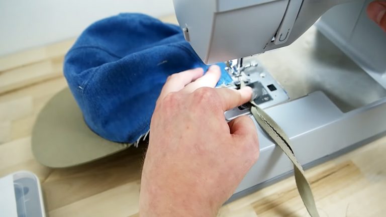 Sewing Machine Sews Baseball Hat