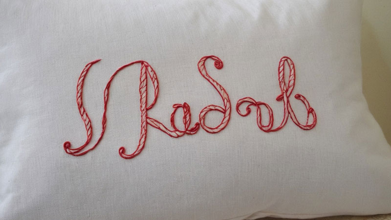 Hand Embroider a Name on a Pillowcase