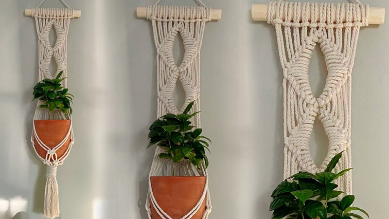 Thread-Wrapped Plant Hangers 